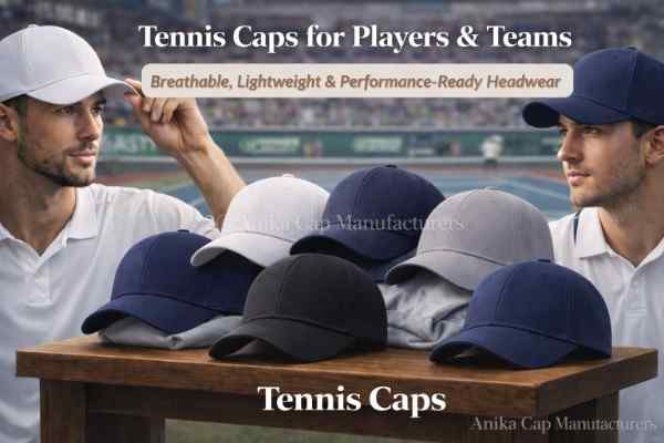 Custom embroidered tennis caps manufactured in Delhi