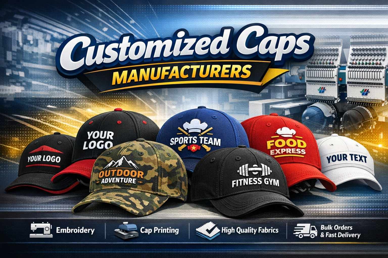 Anika Cap Manufacturer custom bulk caps production in India